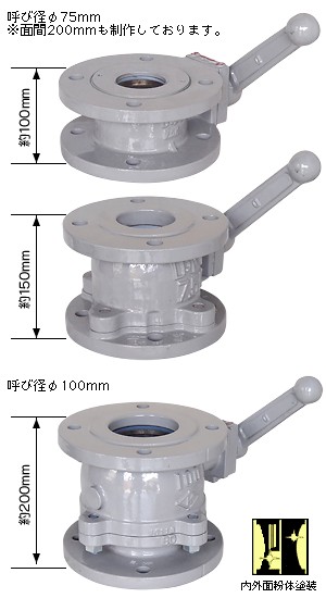 ボール式補修弁　JWWA B126 レバー式　(75mm & 100mm)